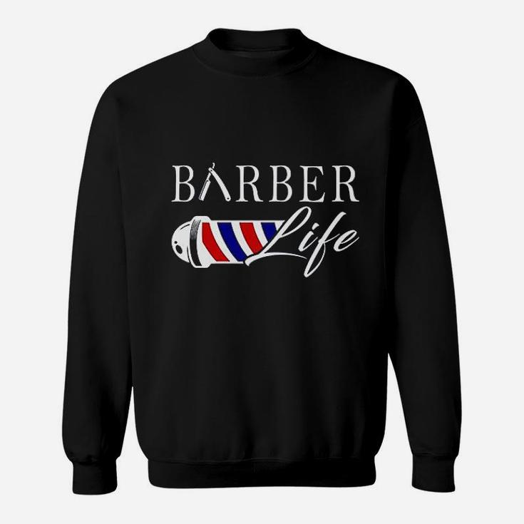 Barber Barber Life  For Men Women Black And Navy Sweatshirt