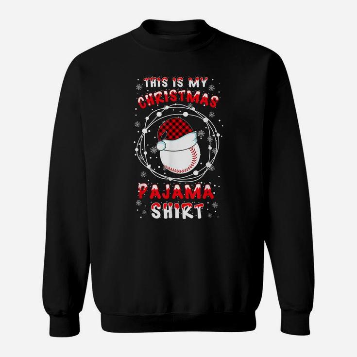 Baseball Lover Funny Santa Hat Christmas Pyjama Saying Gift Sweatshirt