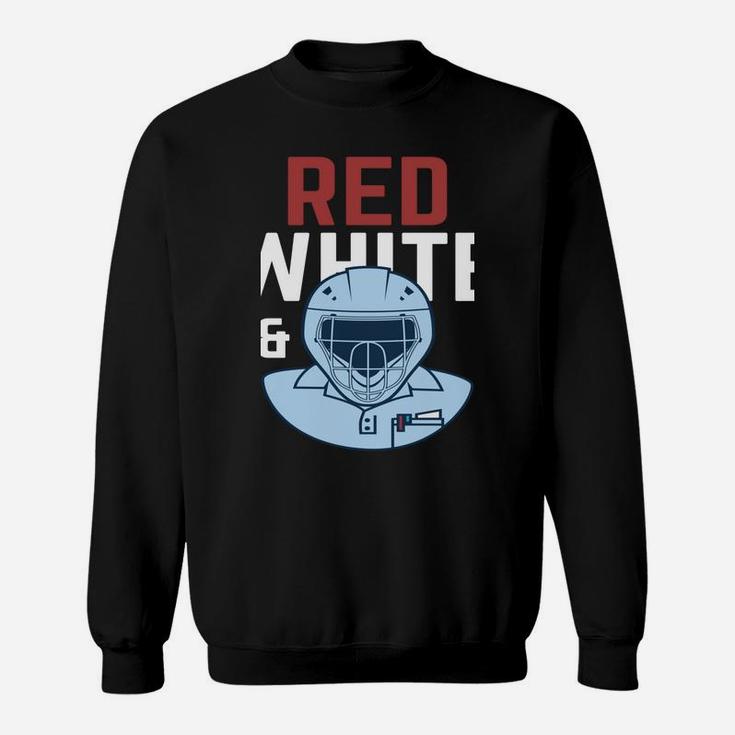 Baseball Umpire Red White Blue Usa America Hoodie Sweatshirt