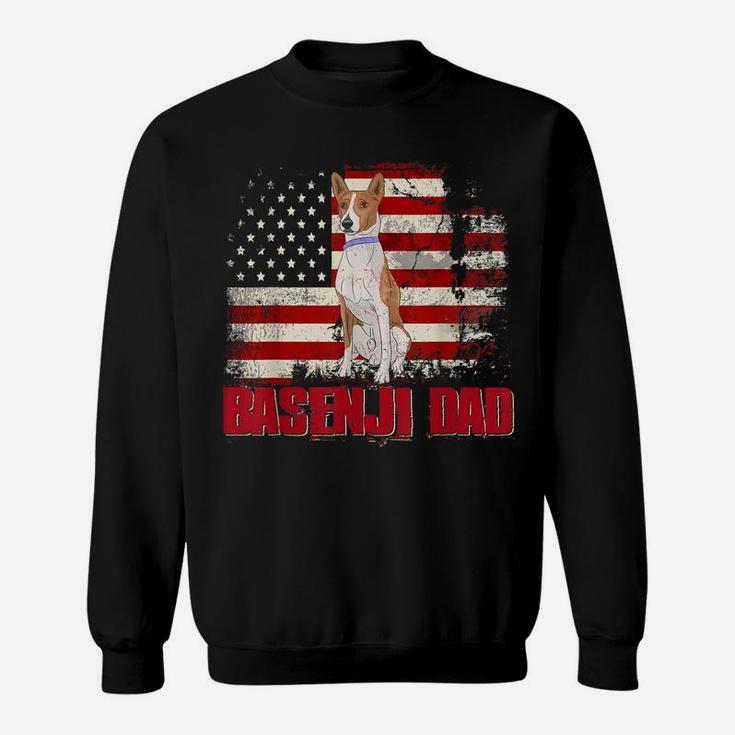 Basenji Dad American Flag 4Th Of July Dog Lovers Sweatshirt