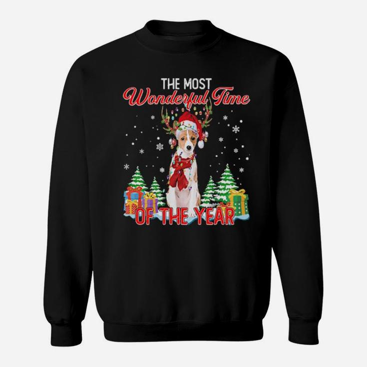 Basenji Santa The Most Wonderful Time Of The Year Sweatshirt