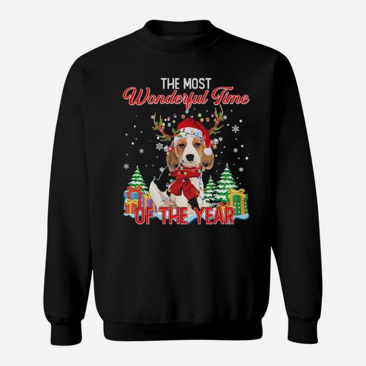 Beagle Santa The Most Wonderful Time Of The Year Sweatshirt