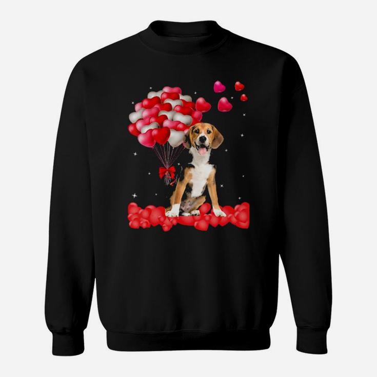 Beagle Valentines Day Outfit Heart Dog Lover Sweatshirt