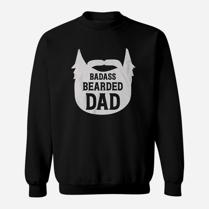 Bearded Dad Manly Beard Silhouette Funny Father Parent Sweatshirt