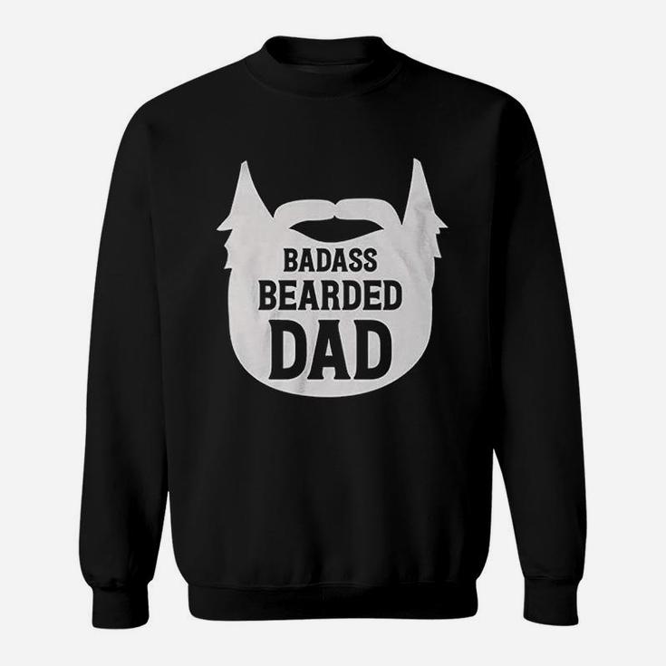 Bearded Dad Manly Beard Silhouette Funny Father Parent Sweatshirt