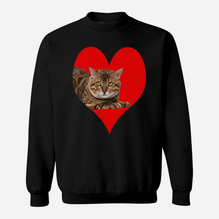 Bengal Cat Gift Valentines Day Heart For Pet Animal Lovers Sweatshirt