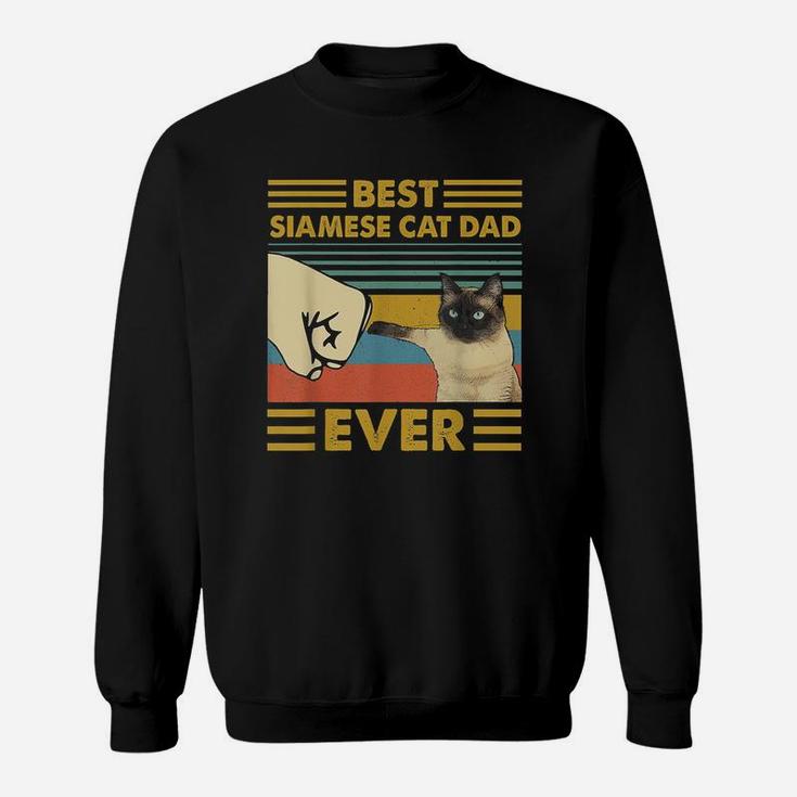 Best Siamese Cat Dad Ever Retro Vintage Sunset Sweatshirt