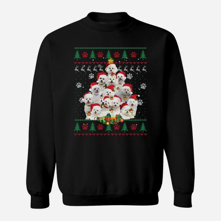 Bichon Frise Christmas Dog Lover Gift Ugly Sweater Xmas Tree Sweatshirt Sweatshirt