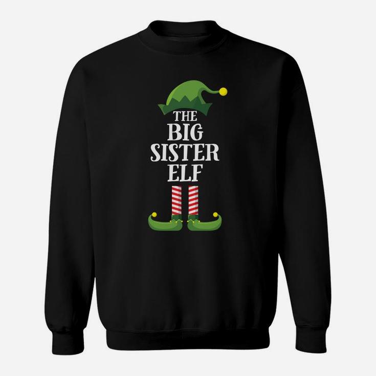Big Sister Elf Matching Family Group Christmas Party Pajama Sweatshirt