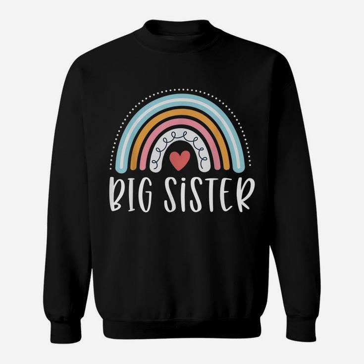 Big Sister Gifts Sibling Family Rainbow Graphic Sweatshirt
