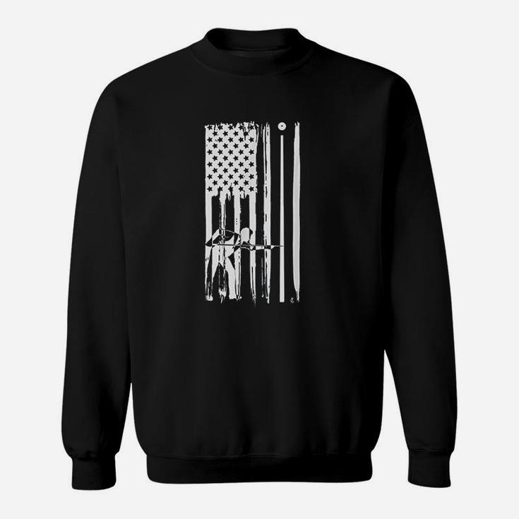 Billiard Pool Player American Usa Flag Sweatshirt