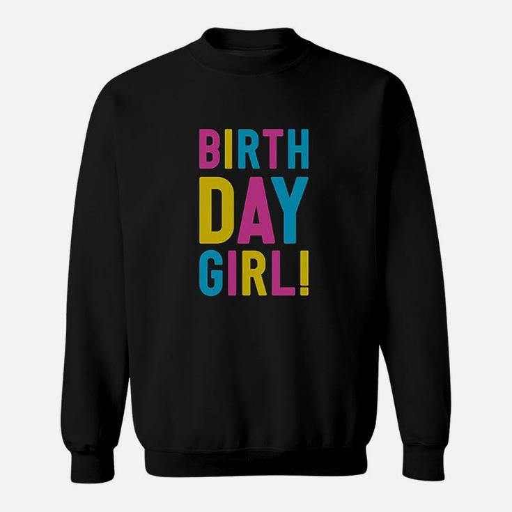 Birthday Girl Its My Birthday 90'S Style Retro Girls Fitted Kids Sweatshirt