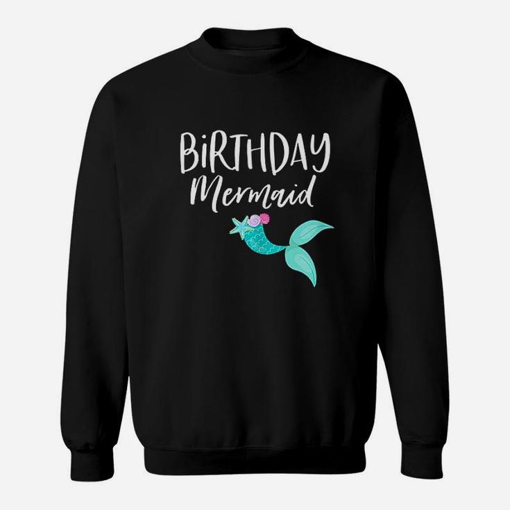 Birthday Mermaid Birthday Party  Girl Mama Squad Mom Sweatshirt