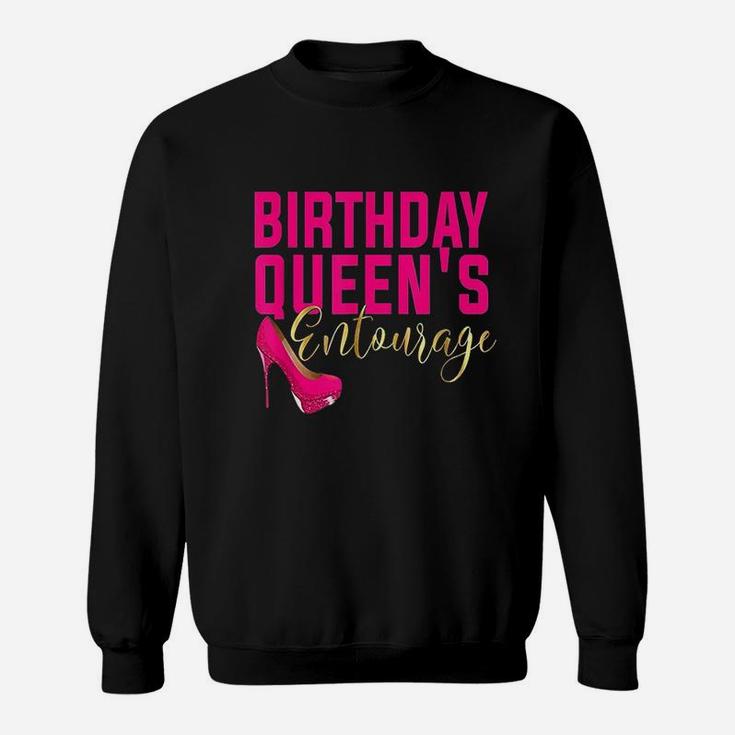 Birthday Queens Squad Matching Party Bestie Pink Shoe Sweatshirt