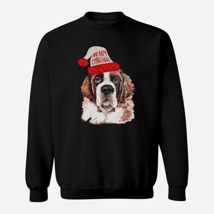 Black Base Saint Bernard Christmas Gift For Dog Lovers Sweatshirt Sweatshirt