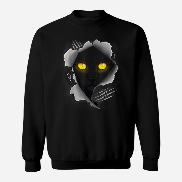 Black Cat Torn Cloth Cool Cats And Kittens Tee For Men Women Sweatshirt