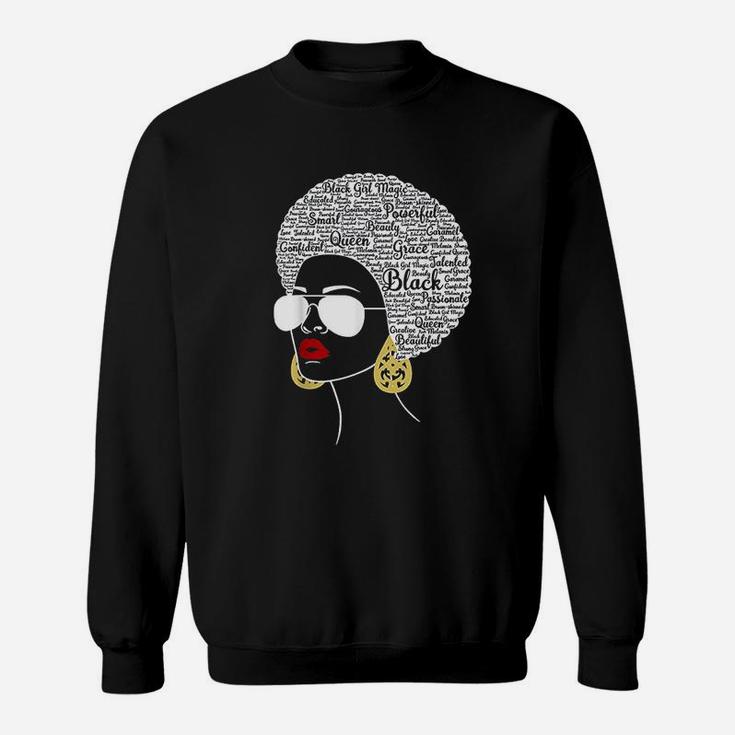 Black History Month African American Hair Word Art Sweatshirt