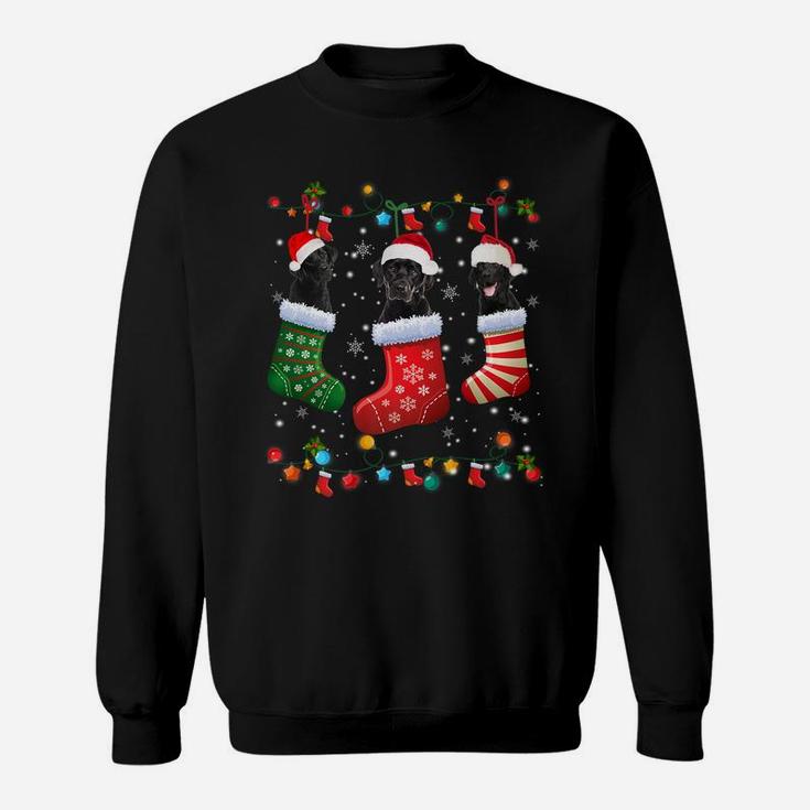 Black Lab Labrador Christmas Socks Funny Xmas Pajama Dog Sweatshirt
