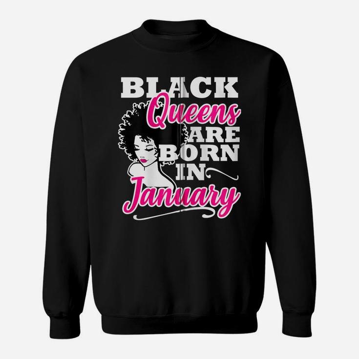 Black Queen January Birthday Gift Capricorn Aquarius Women Zip Hoodie Sweatshirt