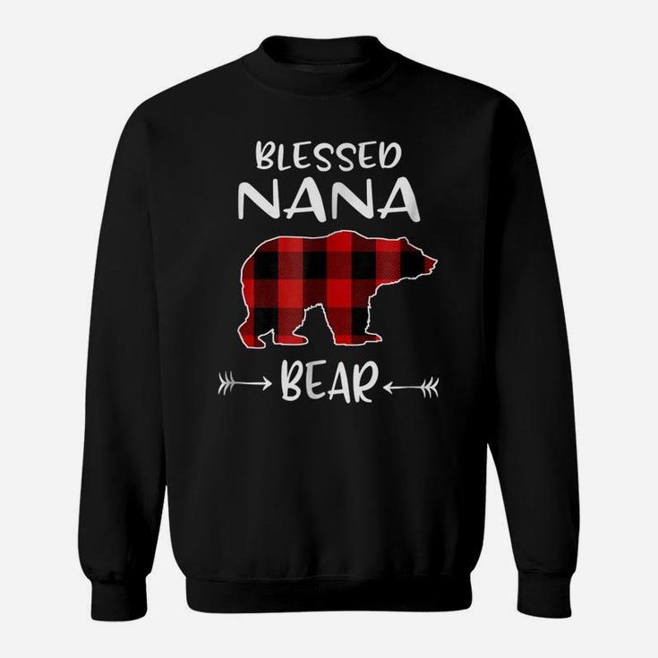 Blessed Nana Bear Shirt Primitive Buffalo Plaid Bear Shirt Sweatshirt