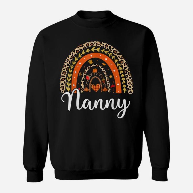 Blessed Nanny Funny Pumpkin Leopard Boho Rainbow Sweatshirt