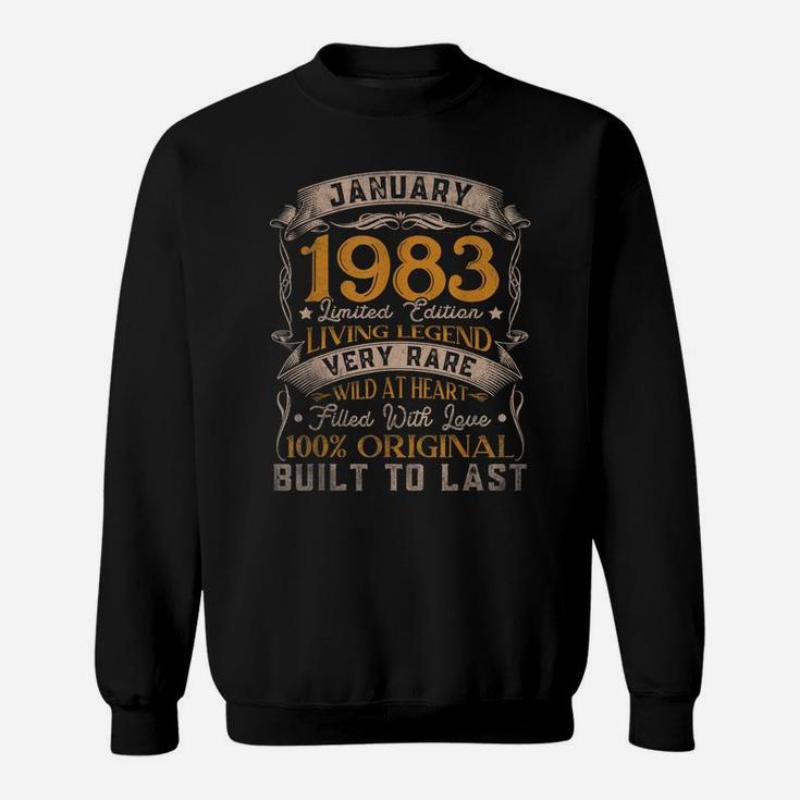Born In January 1983 Vintage 38Th Birthday Gift 38 Years Old Sweatshirt