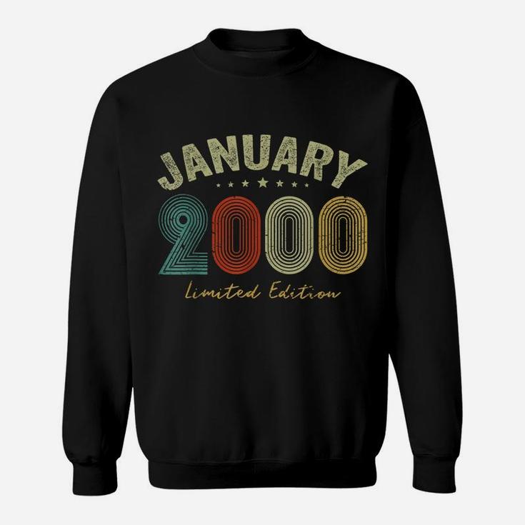 Born In January 2000 Vintage 21St Birthday 21 Years Old Gift Sweatshirt