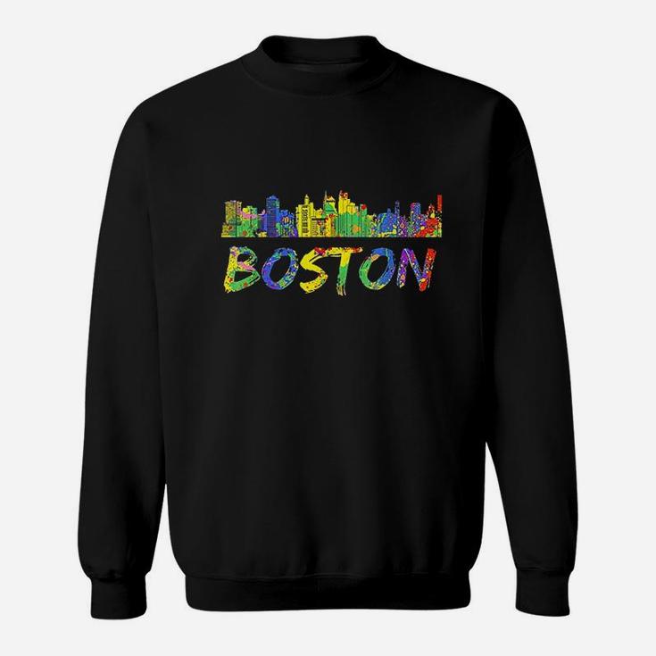 Boston Massachusetts Skyline Vintage Sweatshirt