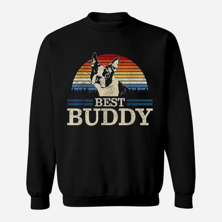 Boston Terrier Vintage Best Buddy Funny Dog Lover Gift Sweatshirt