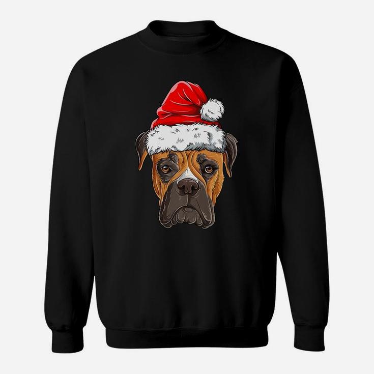 Boxer Christmas Dog Santa Hat Xmas Boys Kids Girls Gifts Sweatshirt