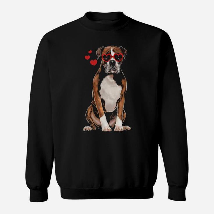 Boxer Cute Dog Valentine Heart Sweatshirt