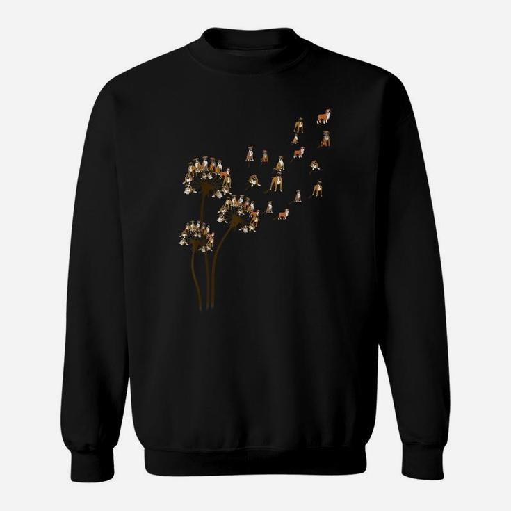 Boxer Dog Dandelion Flower Funny Animal Lover Tees Men Women Sweatshirt
