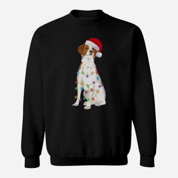 Brittany Spaniel Christmas Lights Xmas Dog Lover Sweatshirt