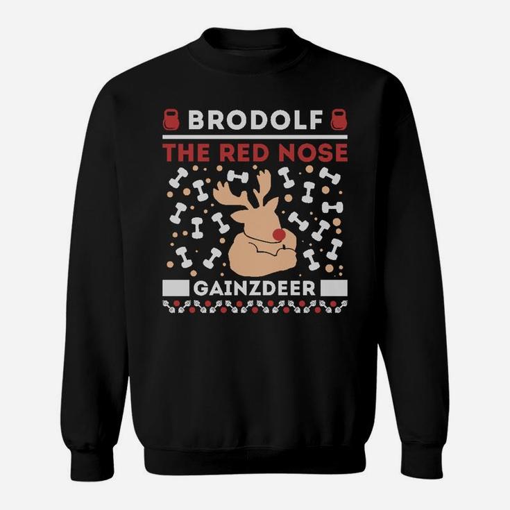 Brodolf Rudolf Workout Gym Funny Ugly Christmas Sweatshirt Sweatshirt Sweatshirt