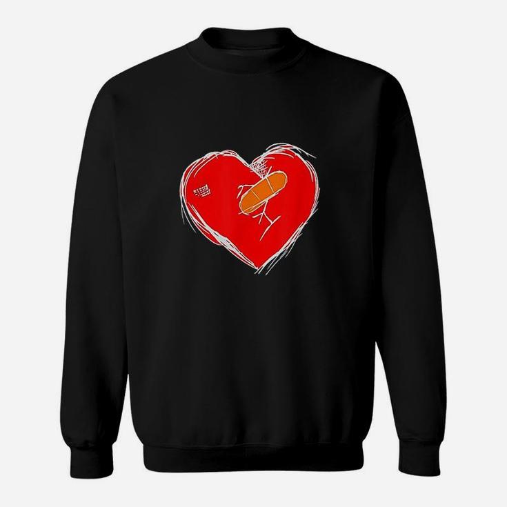 Broken Heart Relationship Breakup Red Heart Sweatshirt