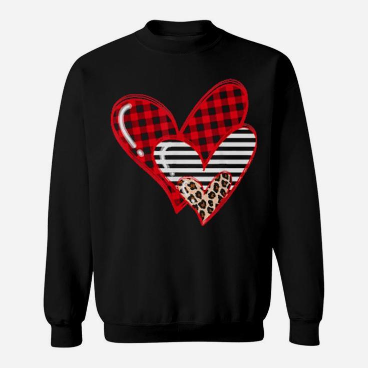 Buffalo Plaid Leopard Hearts Valentine's Day Sweatshirt