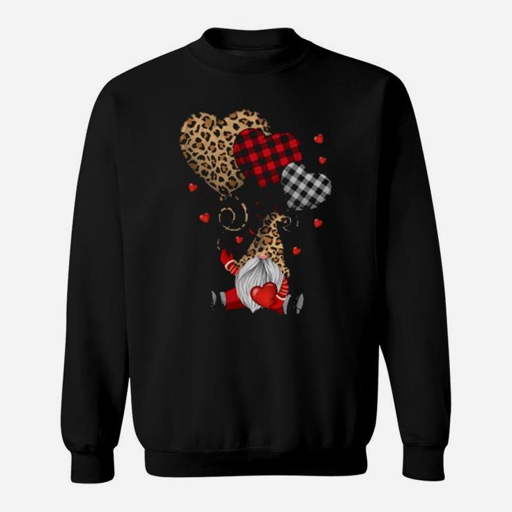 Buffalo Red Black Plaid And Leopard Hearts Valentine Day Sweatshirt