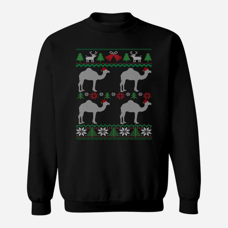 Camels Wearing Santa Hats Funny Egypt Ugly Christmas Sweatshirt Sweatshirt