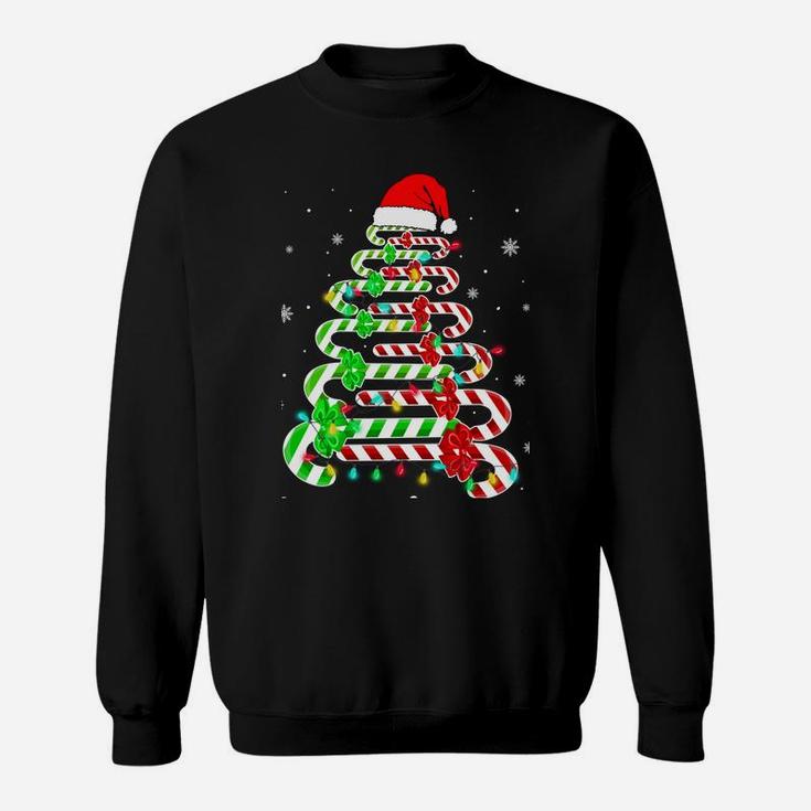 Candy Cane Santa Hat Funny Xmas Tree Merry Christmas Y'all Sweatshirt
