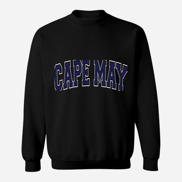 Cape May Varsity Style Navy Blue Text Sweatshirt