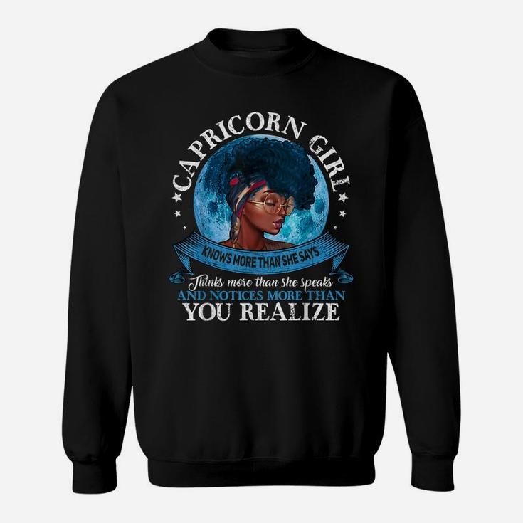 Capricorn Girls Black Queen Best January Birthday Gift Sweatshirt