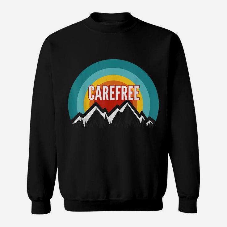 Carefree, Vintage Retro Sunset Design Sweatshirt