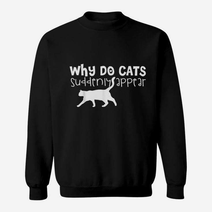 Cat Lover Funny Gift Why Do Cats Suddenly Appear Sweatshirt