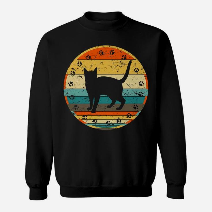 Cat Lover Gift Retro Style Design Fun Vintage Black Cat Cats Sweatshirt
