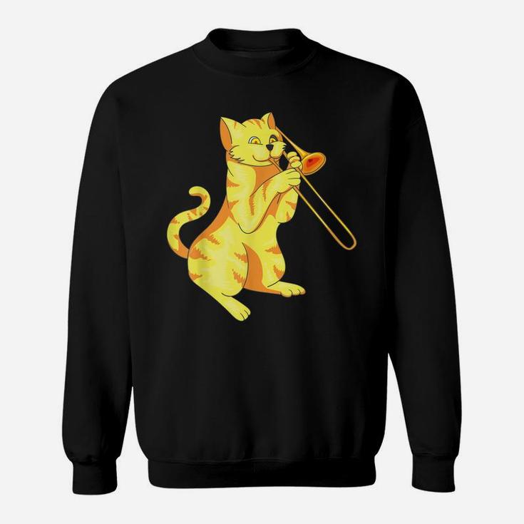 Cat Trombone - Meow Collection Gift For Music Lovers Sweatshirt