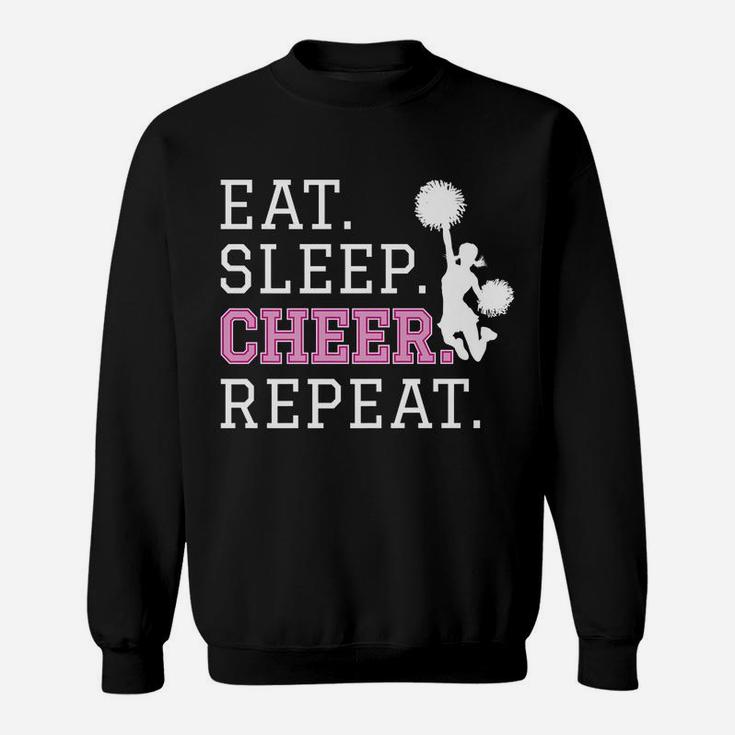 Cheerleading - Eat Sleep Cheer Repeat - Cheerleader Sweatshirt