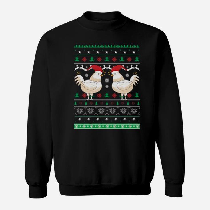 Chicken With Santa Hat Sweatshirt