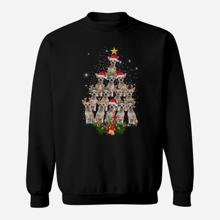 Chihuahua Christmas Tree Dog Xmas Lights Pajamas Xmas Gift Sweatshirt Sweatshirt