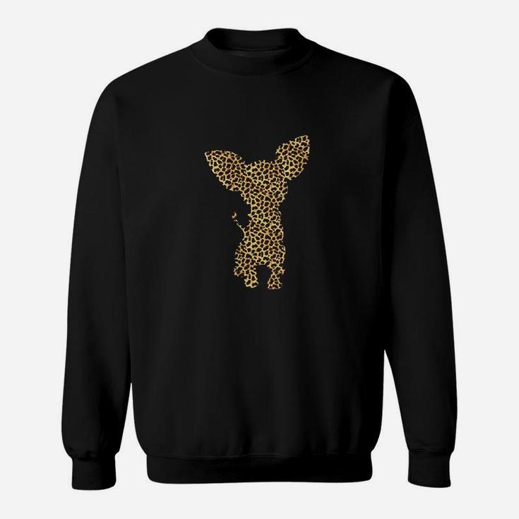 Chihuahua Leopard Print Dog Pup Animal Lover Gift Sweatshirt
