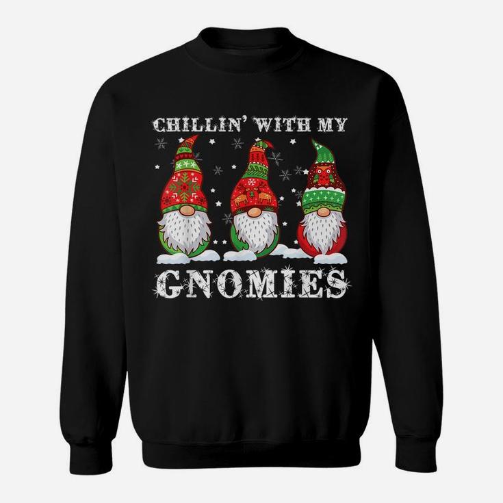 Chillin' With My Gnomies Nordic Gnome Christmas Pajama Gift Sweatshirt